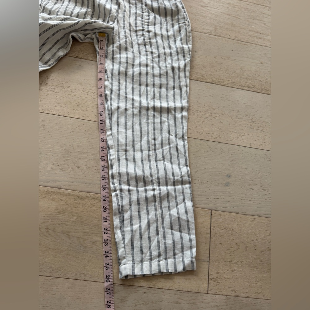New Quince White Striped Linen Pants S - Picture 8 of 9